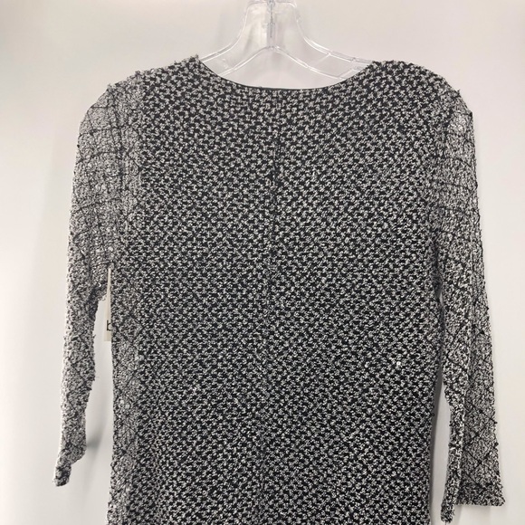 M Collection 3/4 Sleeve Knit Blk/ Wht Sweater - Picture 2 of 5